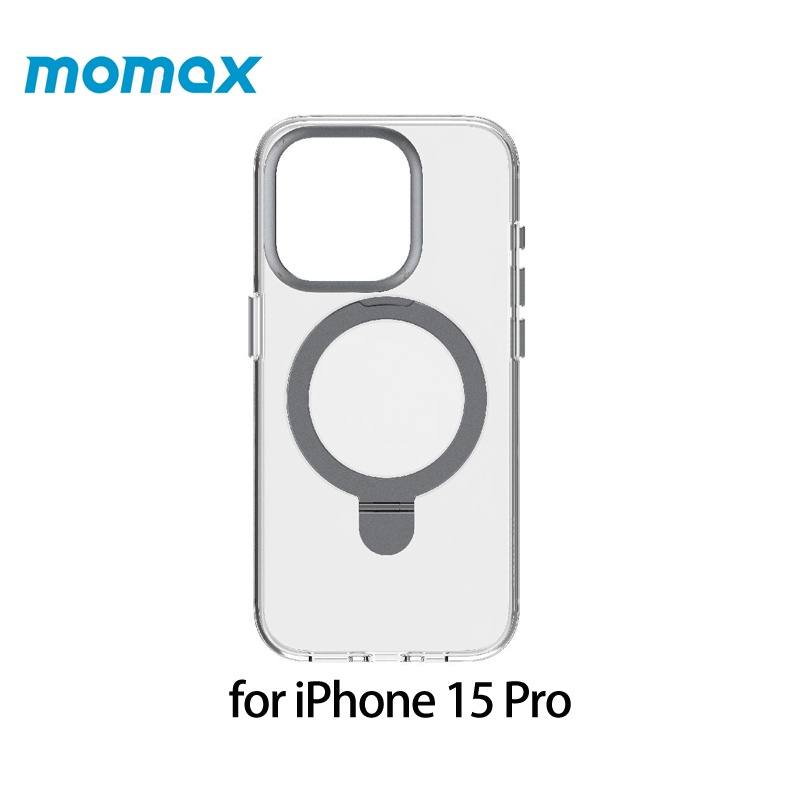 CaseForm Flip iPhone 15 Pro 磁吸保護殼 透明-黑邊 MAAP23MD 連支架功能 兼容MagSafe