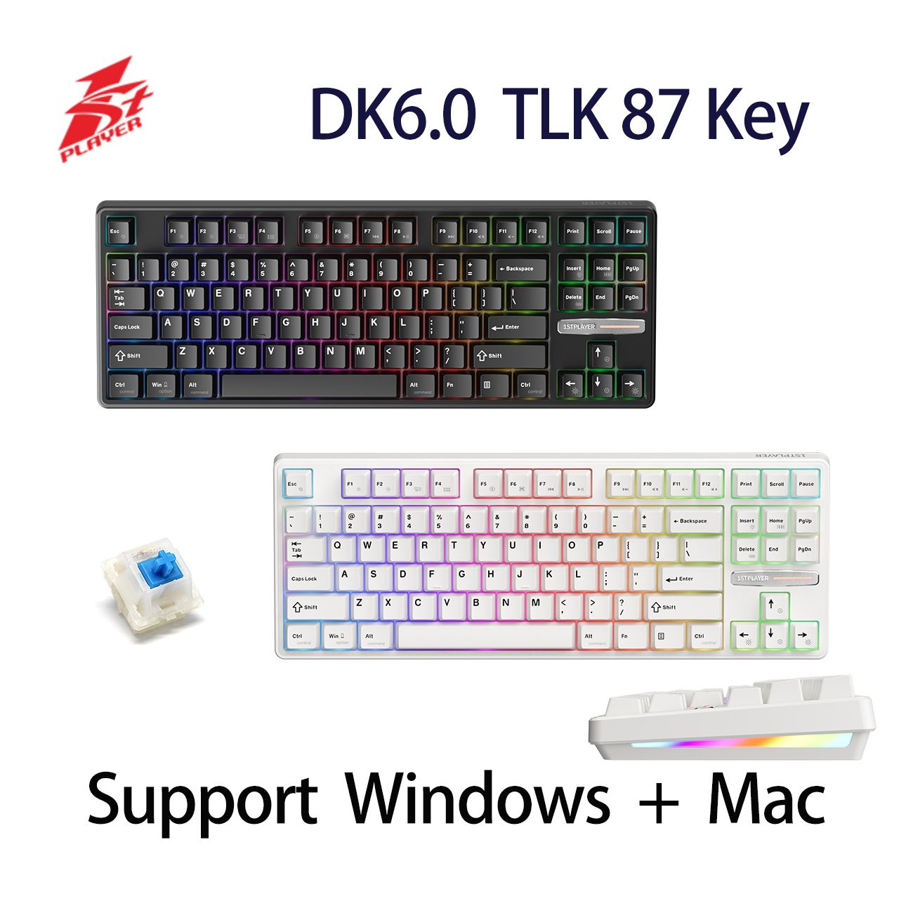機械青軸 DK6.0 TKL 87鍵 RGB 電競鍵盤 [黑色]