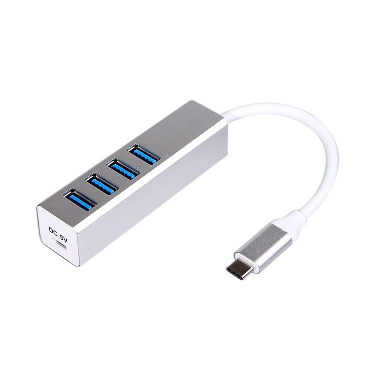 USB 3.1 Type-C 轉 4 Port USB 3.0 HUBS 集線器 可加5V電 支持Mac OS, OTG 功能, 可正反插