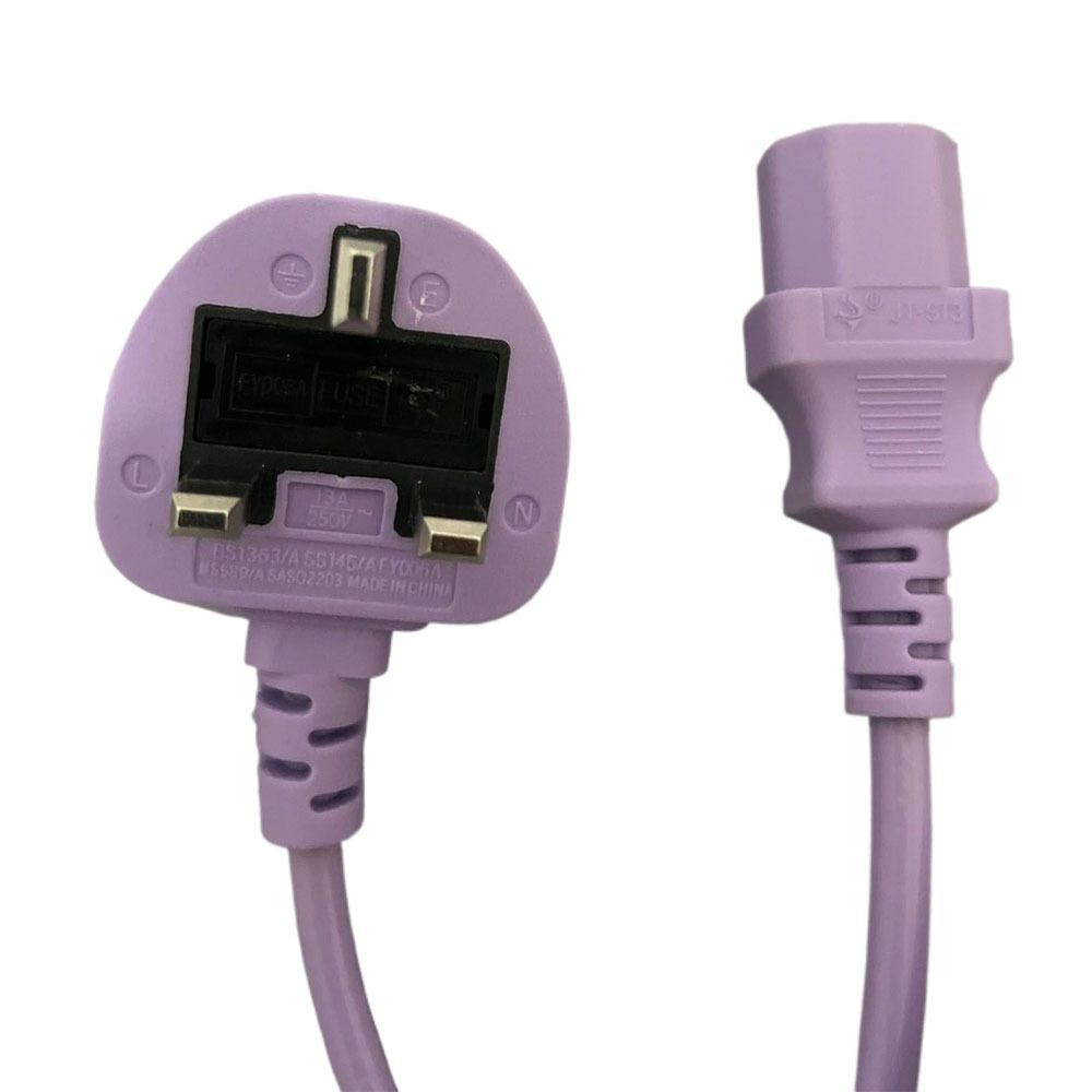 C13 英式電源線 2米 - (紫色) - UK Power Cord 2M - 13A 保險絲 彩色電源線 ZR-CC01PU
