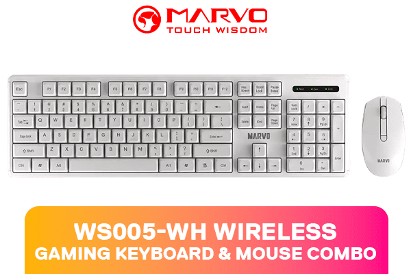 白色無線鍵鼠套裝 WS005-WH Wireless Mouse & Keyboard Combo
