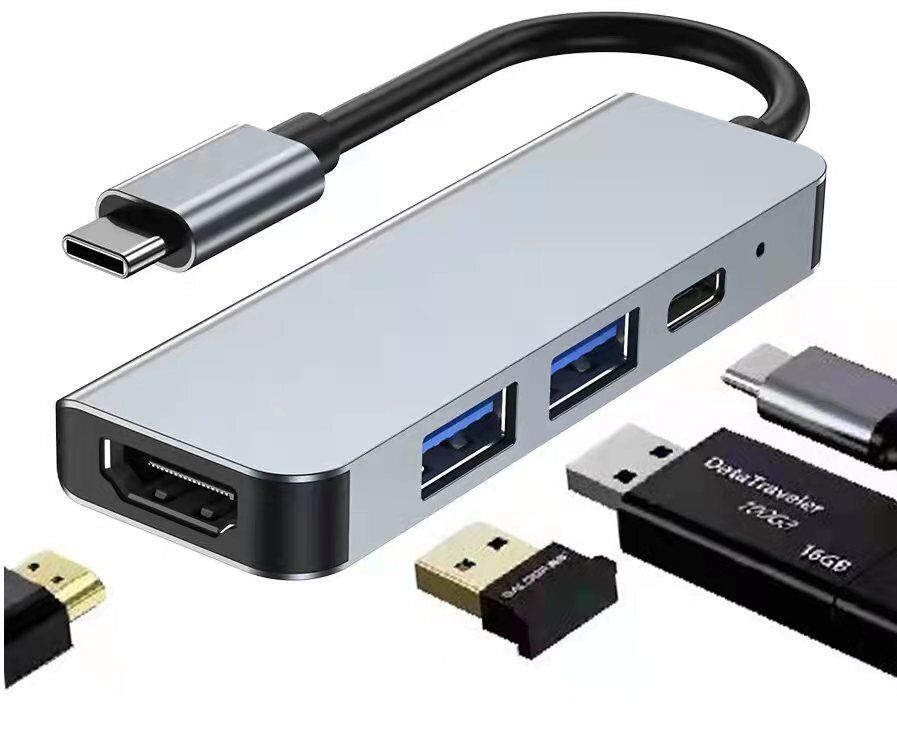 Type-c to HDMI 4K TypeC to USB HUBs (USB3.0*2) Convertor - 鋁合金TYPE-C / USB-C 多功能轉換器