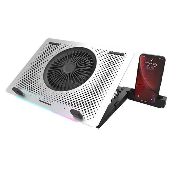 G200 Plus Sliver Notebook Cooler Fan:16CM*1 + 6CM*4 Aluminum+ABS 手提電腦支架 / 可調節 / 5*風扇
