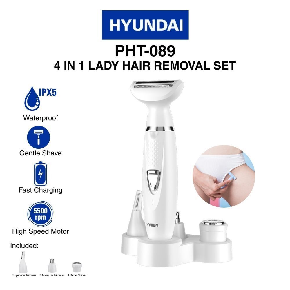 韓國 PHT-089 四合一男女電動刮鬍刀，比基尼等部位毛髮修剪器，無痛便攜式身體刮鬍刀套裝