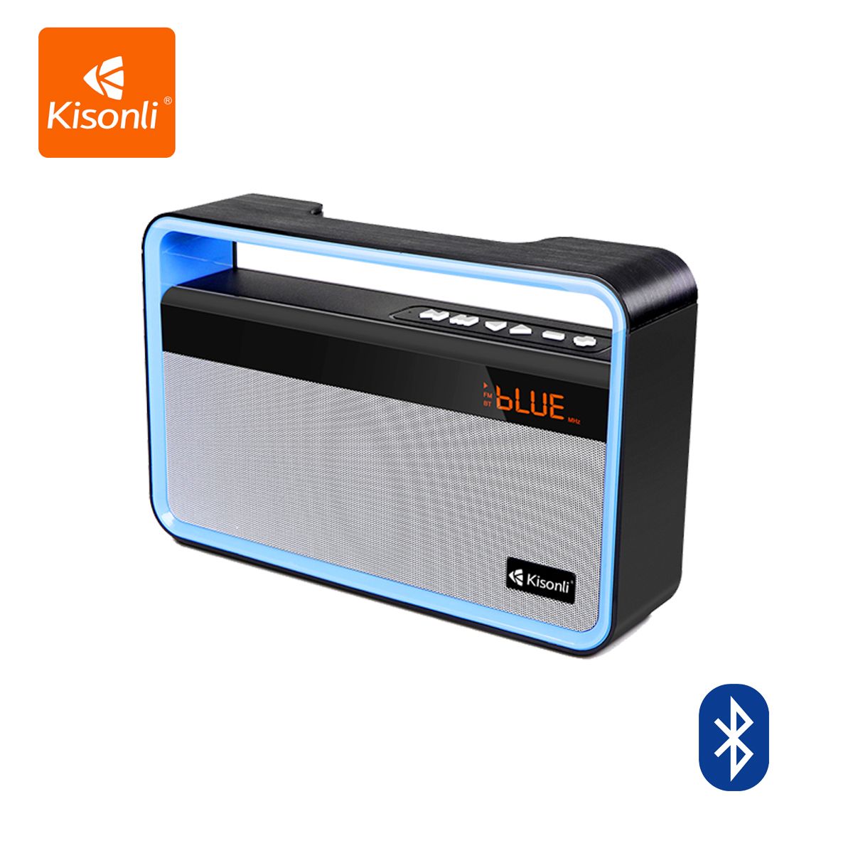 Smart FM Audio Sound System Bluetooth Speaker 2000mAh Portable [Blue]