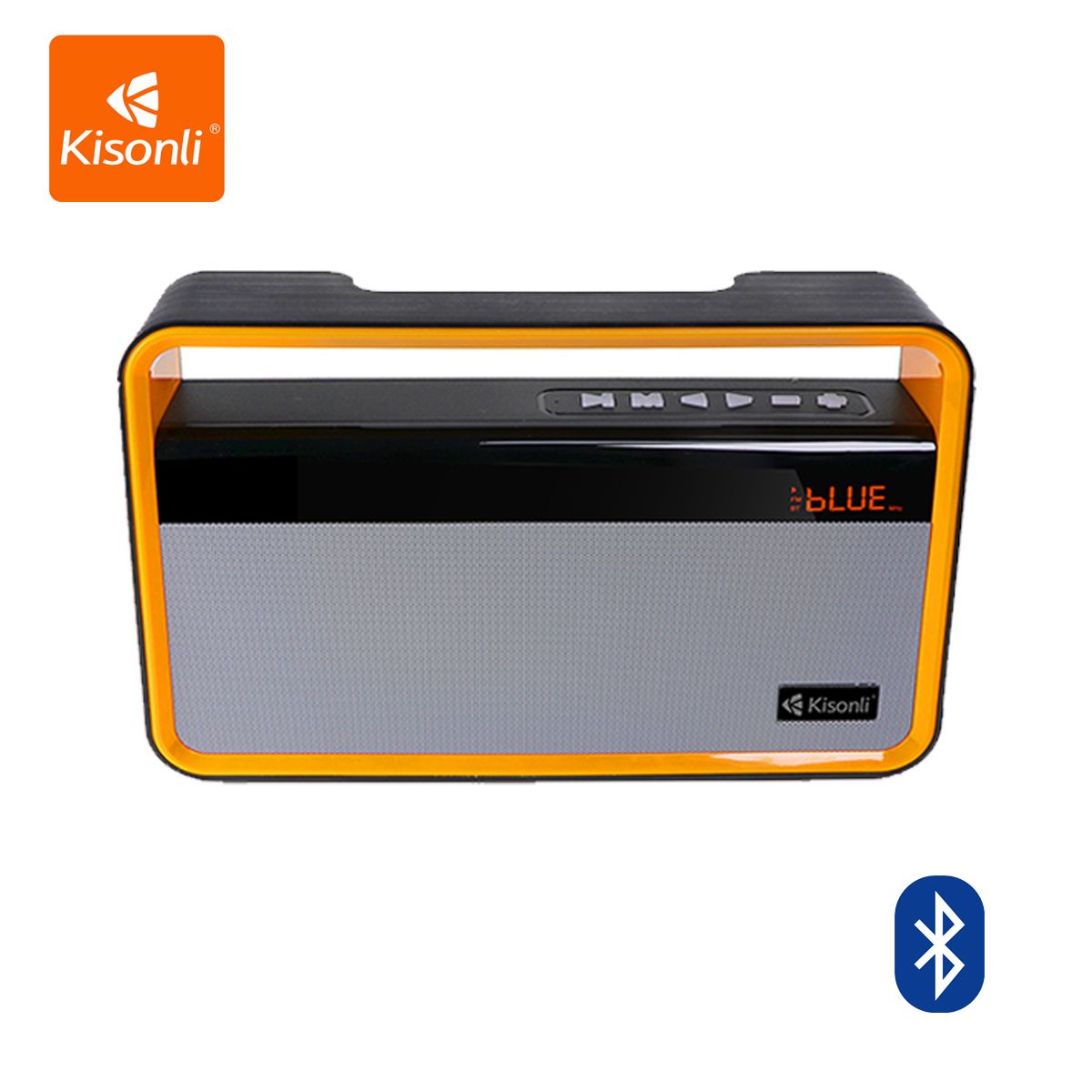 Smart FM Audio Sound System Bluetooth Speaker 2000mAh Portable [Orange]