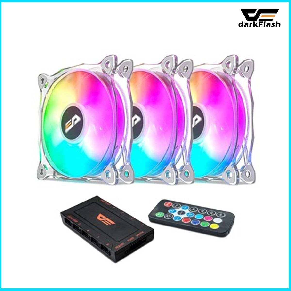 CF8 Pro Cooling Fan Crystal Frame ARGB Fan  3 IN 1 Set