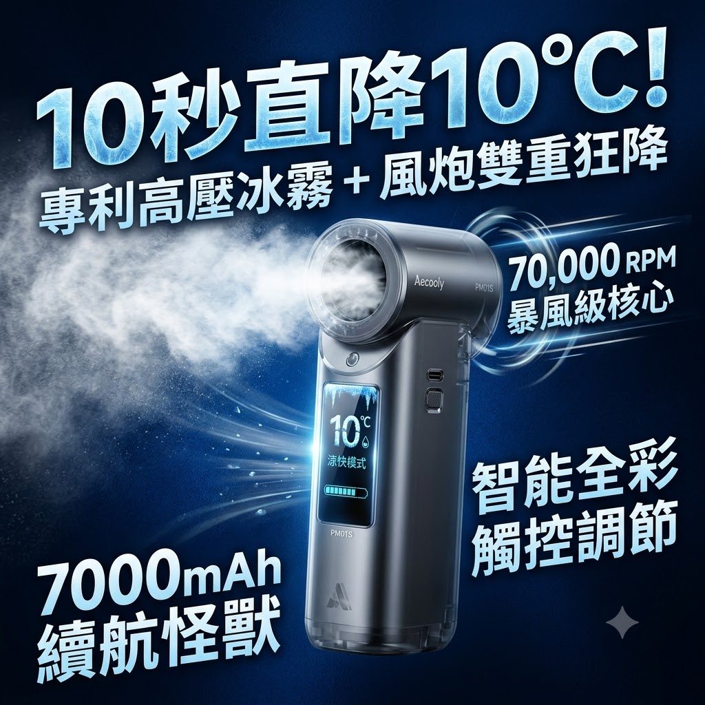 Cold Air Ultra (金色) 旗艦版次世代高壓氣動冰霧高速風炮 PM01S