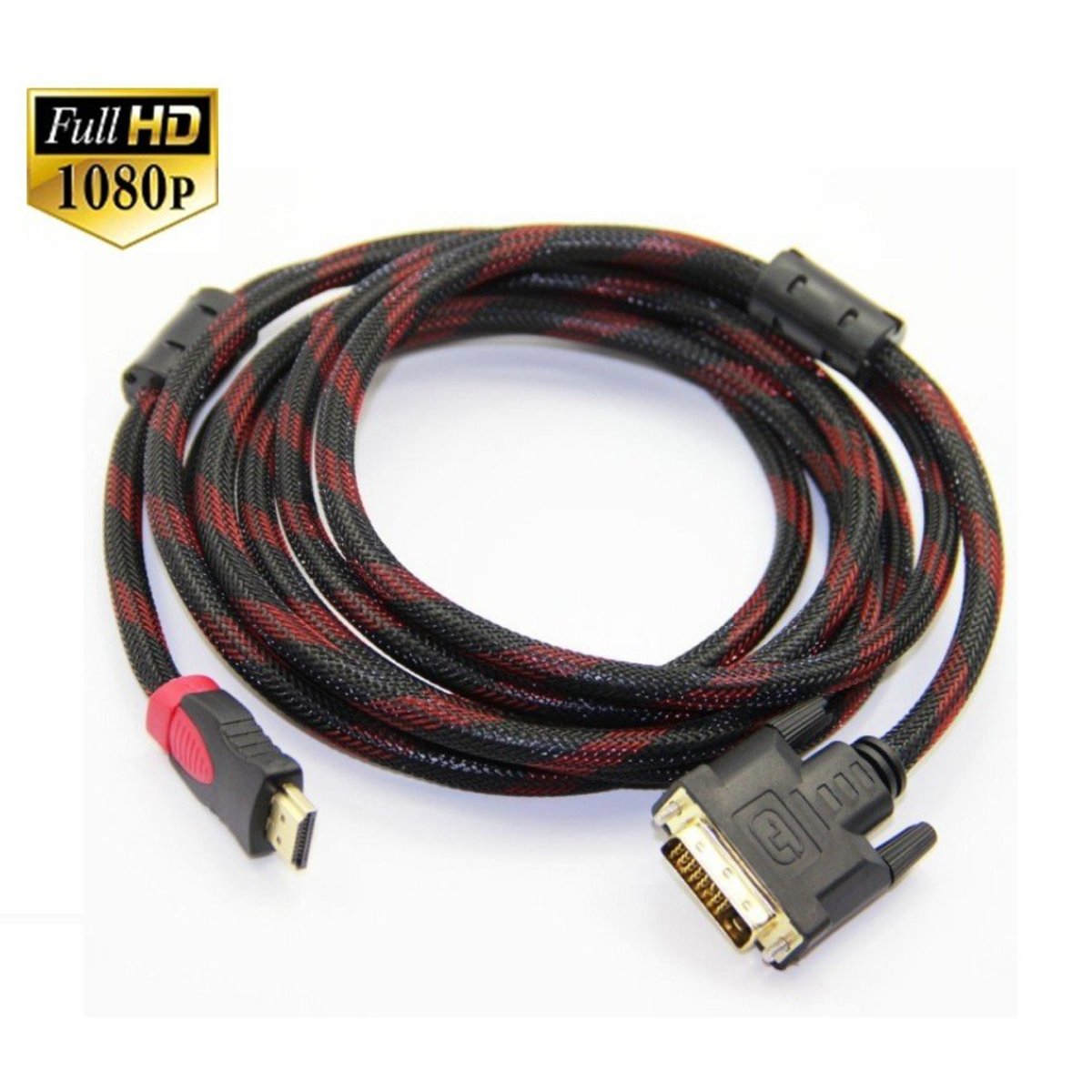 HDMI 轉 DVI  3米 2 Way Gold Plated Full HD 1080P HDMI to DVI Cable 24+1 DVI-D (Dual Link)