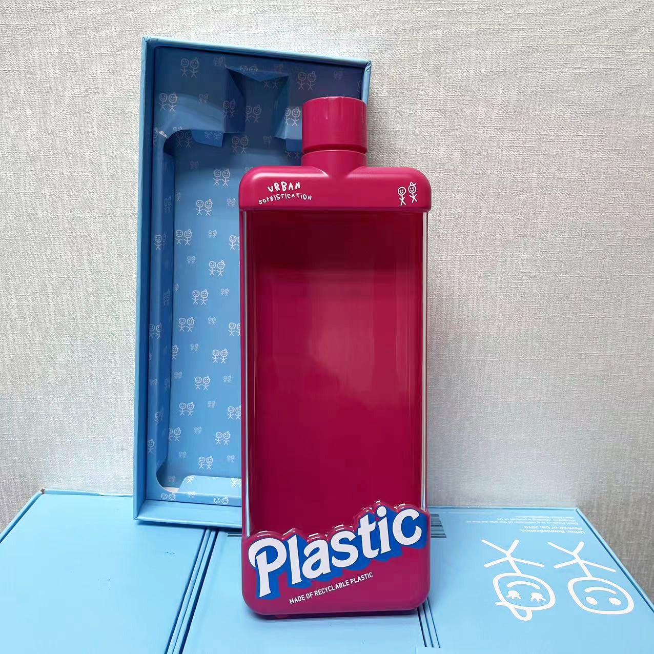 運動水壺 Regina 超薄水樽 50度以下 500ml/17oz  Urban Sophistication Bottle Plastic 粉紅色第二版 [平行進口]