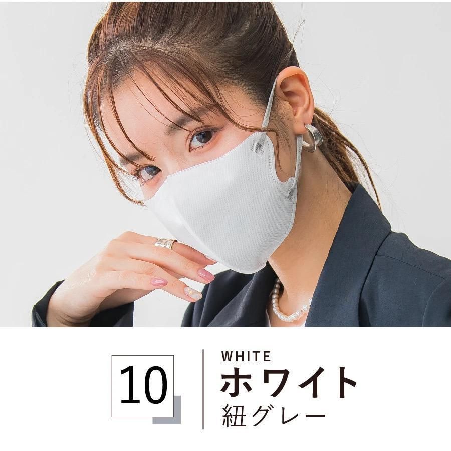 日本高顏值小顏瘦面3D立體口罩-白色 (3DB10)丨10片裝