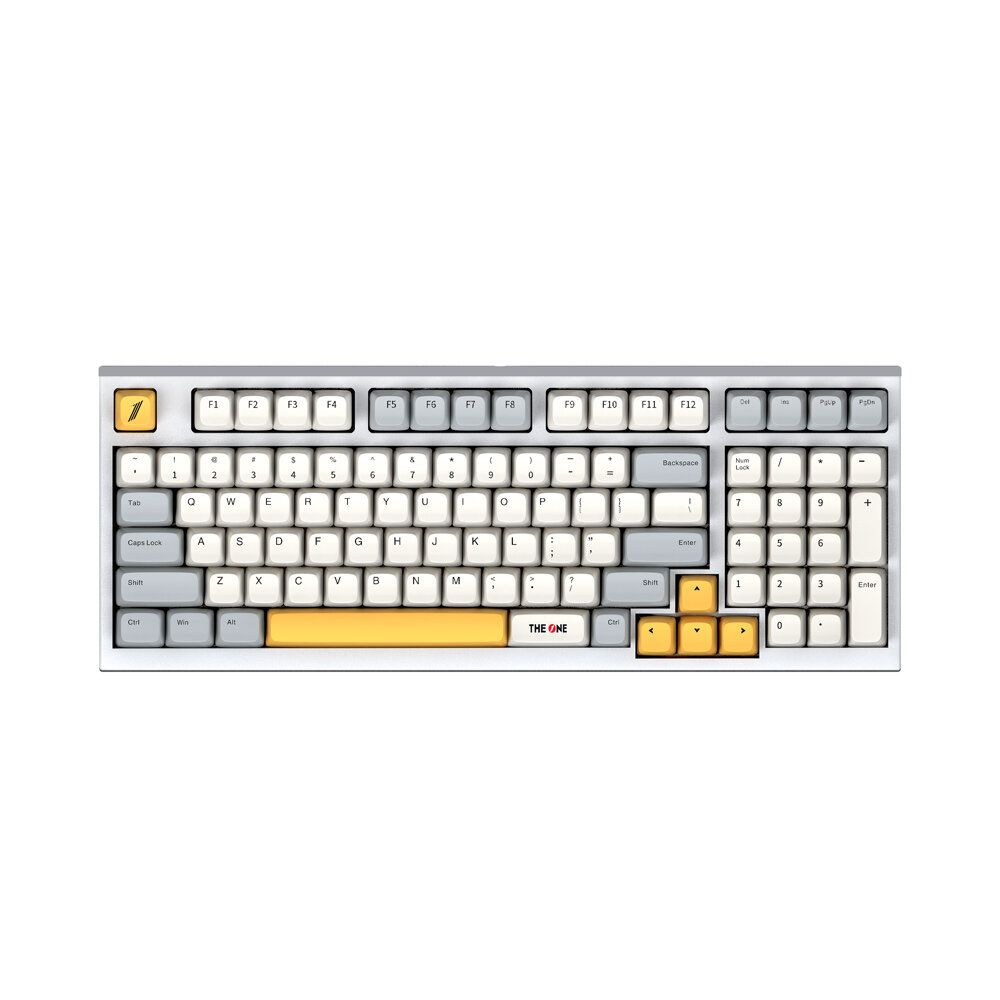 LANG MK980 Pro 白軸機械鍵盤 2.4G+藍芽+USB插線 3模式 97鍵 [黃色]