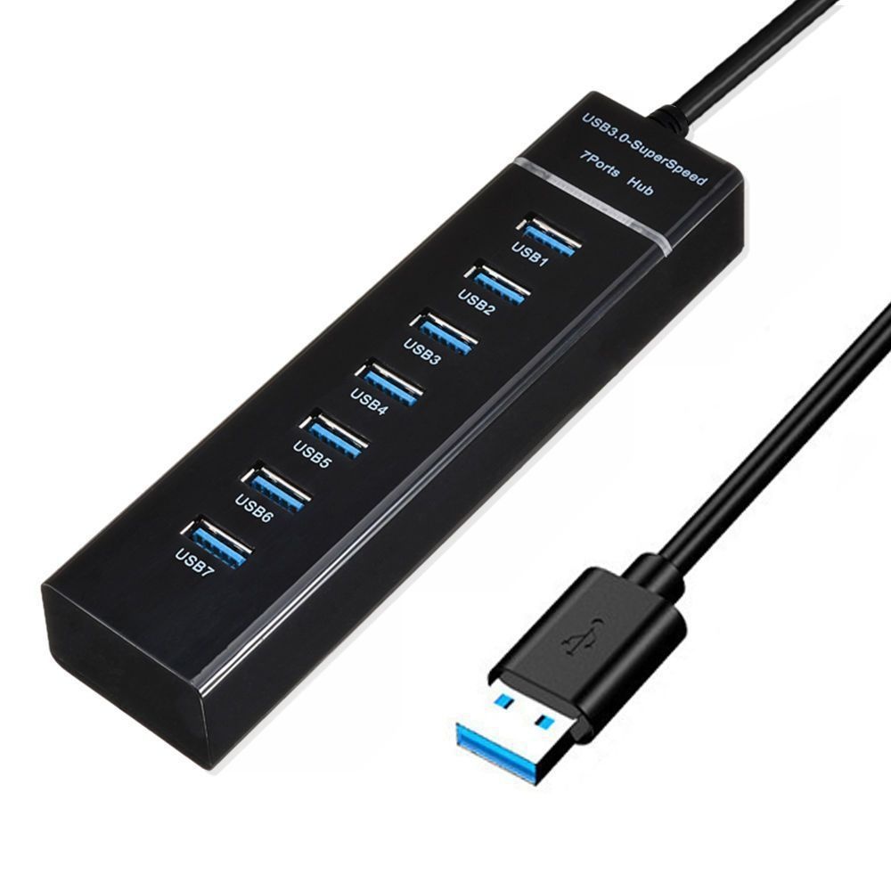 USB 3.0 高速多口集線器 Hub (7口 30cm) | 即插即用 支援Mac/Win/MacBook 桌面分線器