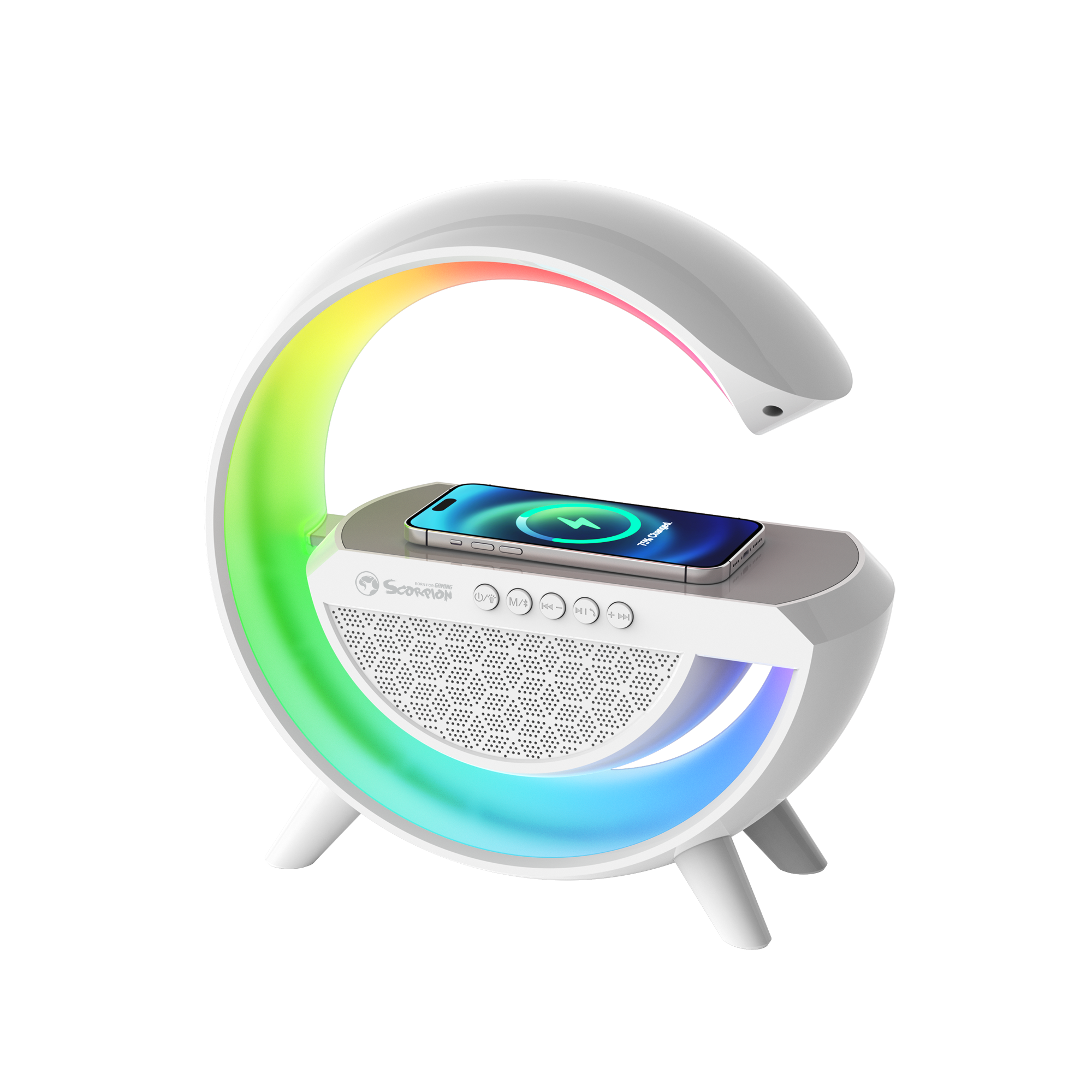 藍芽喇叭 SG-302 RGB 檯燈 無線充電板 FM收音機 CALL AUX-in USB TF Card 音樂播放 便携充電 1200mAh