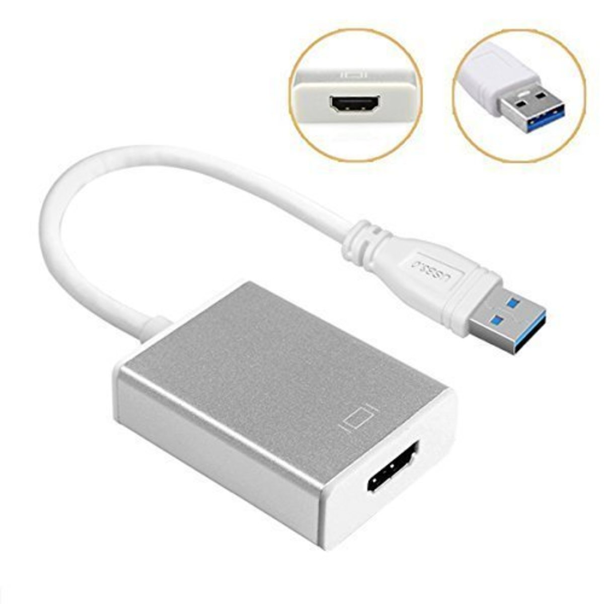 USB 3.0 to HDMI Adapter  HD1080P/ HDCP USB Display Card Compatible with Laptops, HDTV [Windows Only]