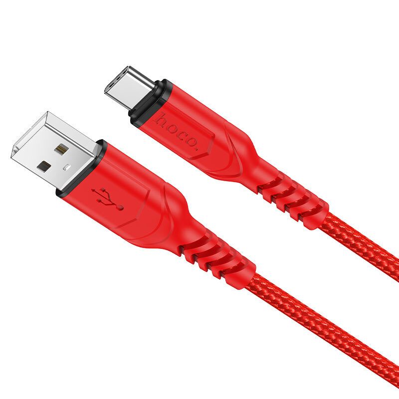 高品質 Type-C 快充線 1米 USB 接口 3A X59 紅色 防彎快速充電及數據傳輸 44937