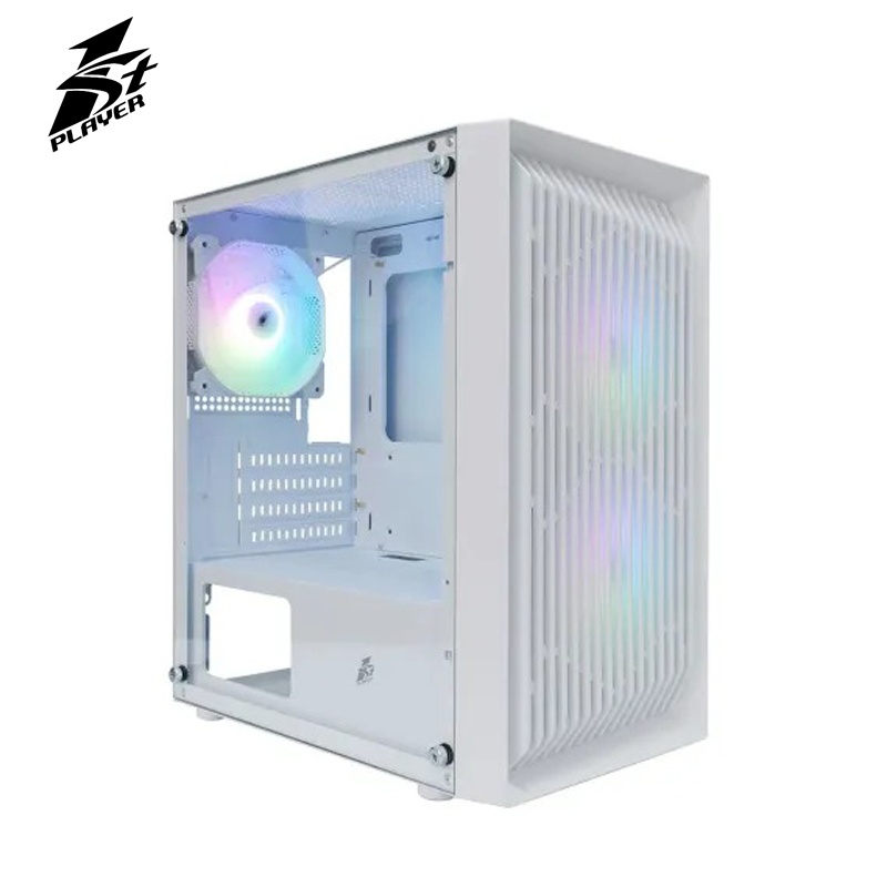 1st Player BS-2 BLACK SIR M-ATX 電競機箱 白色【預裝3把ARGB風扇】|全景透側鋼化玻璃 支援7風扇位 獨立電源倉