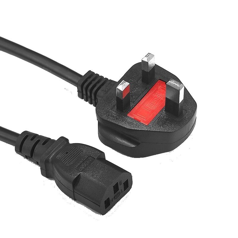 1.5米 UK AC Power Cord 英規電源線 品字尾 C13 適用於電腦/顯示器/打印機/電飯煲等家電，帶 13A 保險絲