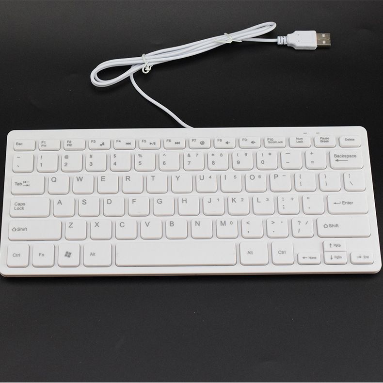 Mini Keyboard 87鍵 USB 迷你鍵盤 英文字符  (白色)