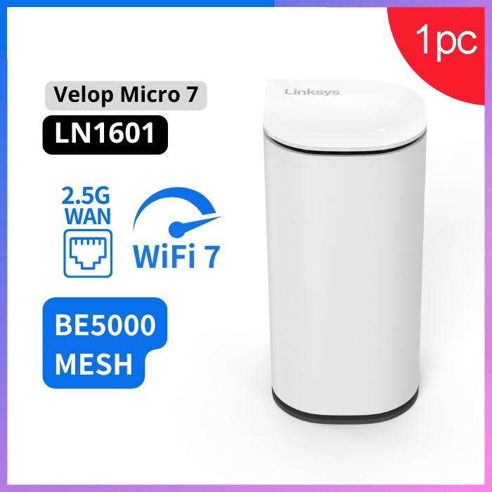 Velop Micro 7 LN1601 (1件裝) BE5000 Mesh Wi-Fi 7 路由器