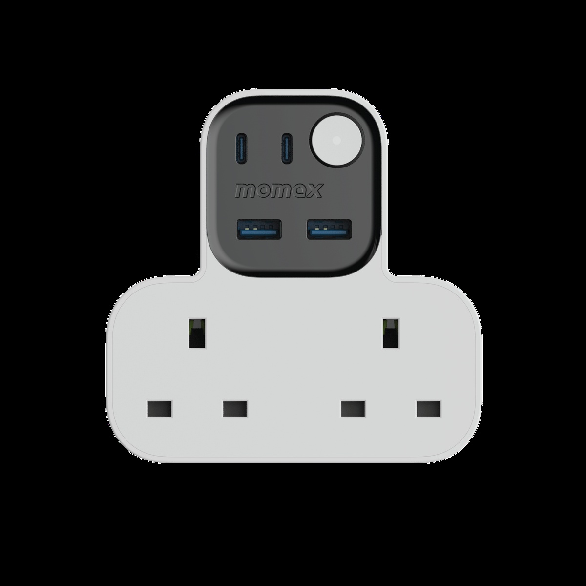 1-Charge Work Flow T-shaped Extension 2 Socket with USB (White)