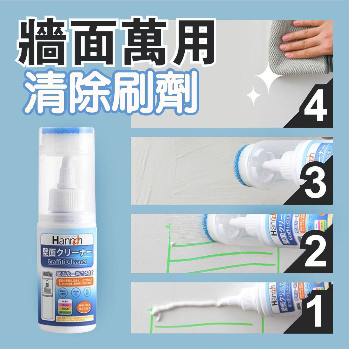 日本牆壁去污劑 #62642 乳膠漆牆面污漬 J-6264 白牆壁塗鴉去污神器 除銹帶刷頭
