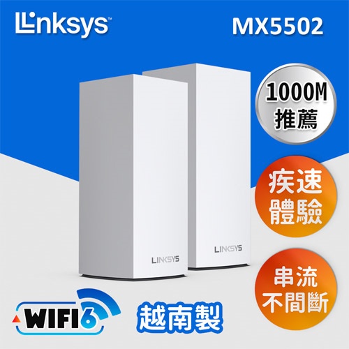 Velop Atlas Pro 6 MX5502 Wi-Fi 6 AX5400 Mesh 雙頻無線路由器 (兩隻套裝)