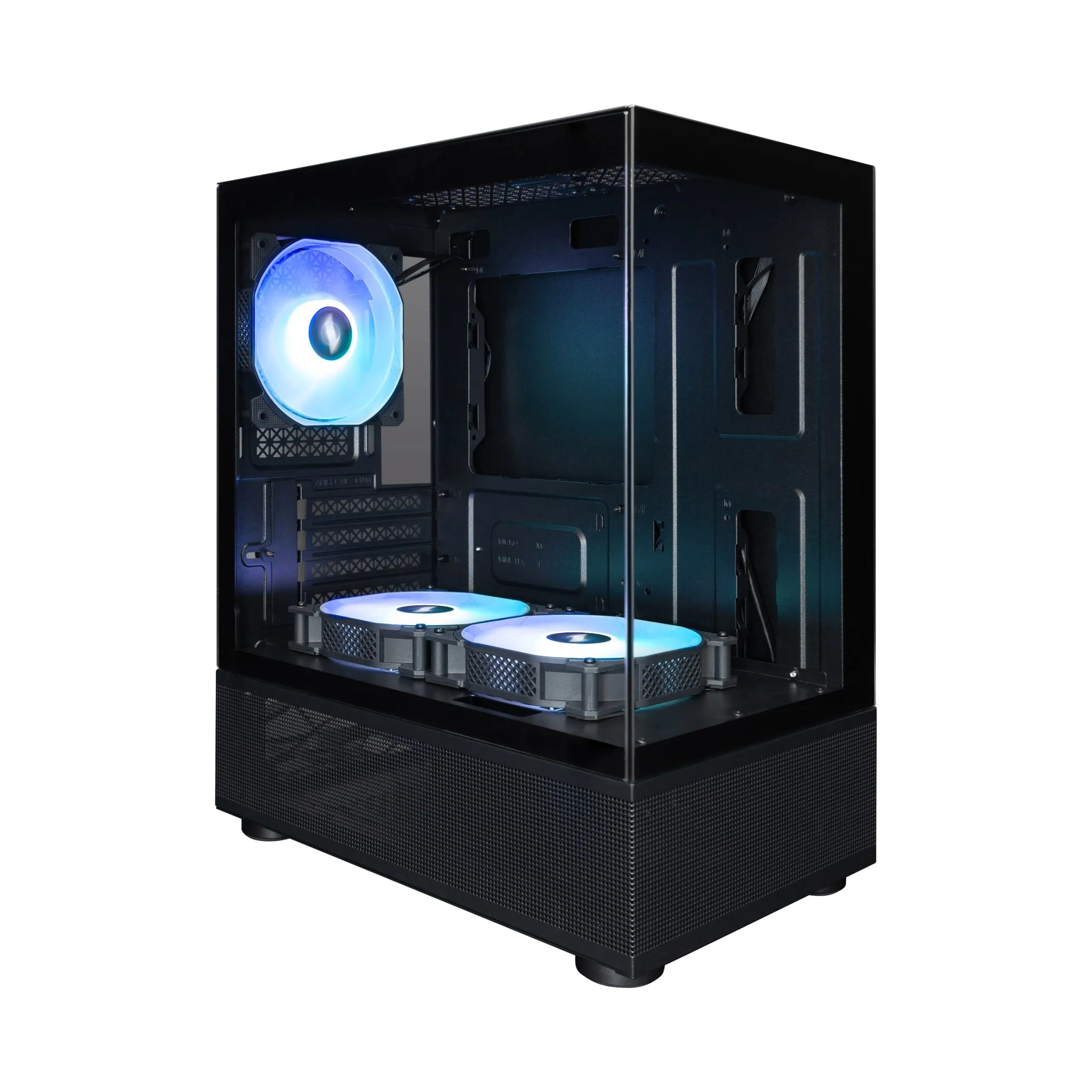 1STPLAYER MI2-A 雙面全景玻璃 M-ATX/ITX 電競機箱 (黑色) 【預裝3把ARGB風扇】| 支持 240 水冷/310mm 顯卡/最多 5 風扇