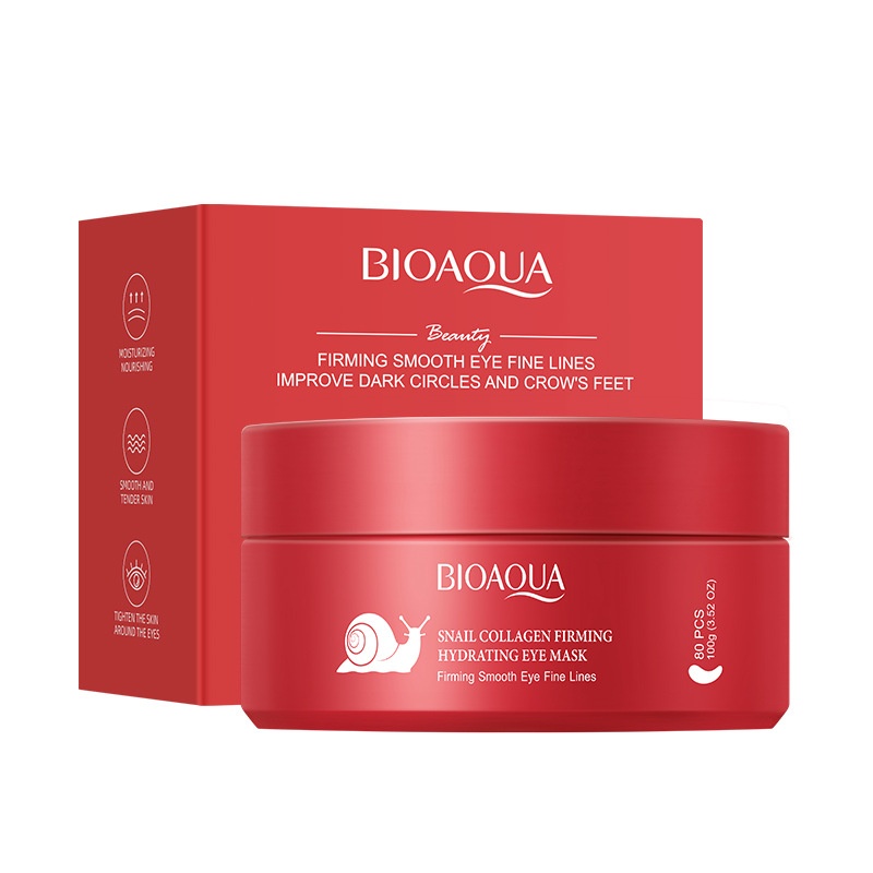 BIOAOUA 泊泉雅 蝸牛膠原蛋白緊緻保濕眼膜 (80片/40對) | 告別熊貓眼 撫平細紋 急救眼周 補水提亮