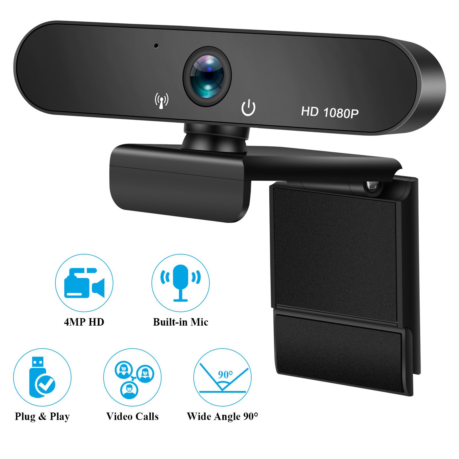 高清USB鏡頭 HD1080P #PC04 WebCam Computer Conference Online Class Game Live 360度旋轉 Zoom Recorder w/Mic