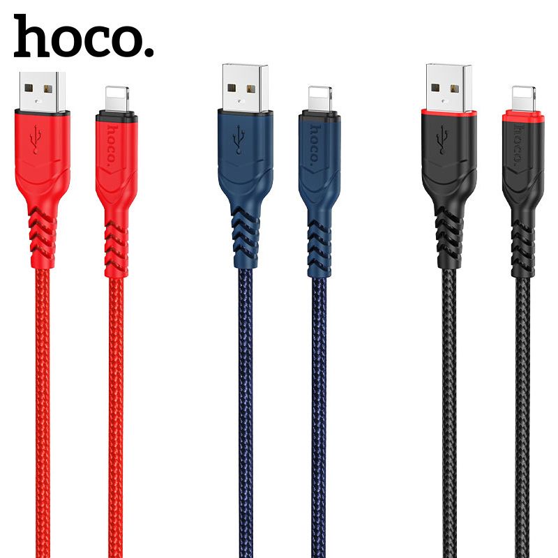 高品質 Lightning 快充線 1米 USB 接口 3A X59 黑色 防彎快速充電及數據傳輸